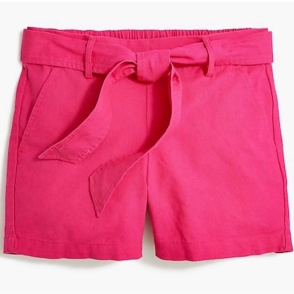 J. CREW • Linen Blend High Rise Front Tie Shorts size 4 - Picture 3 of 16